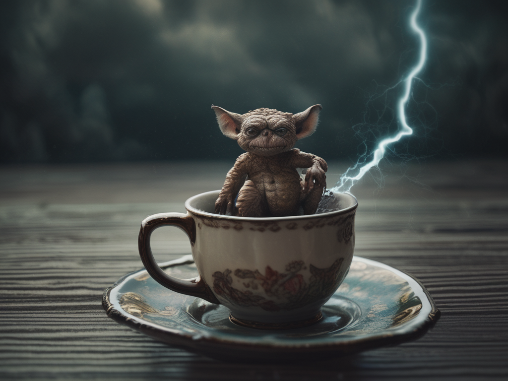 Gremlin in a storm in a tea cup
